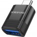 BOROFONE Перехідник BV18 USB to USB-C M USB3.0 Black BOROFONE (6941991104015)