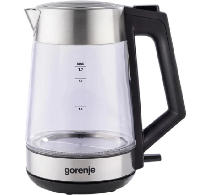 Gorenje Електрочайник Gorenje 1.7л, 2,200 Вт, strix контроль, скло, нерж (K17OGS)