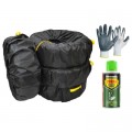 Poputchik Чохол для зберігання автомобільних коліс Poputchik з рукавицями та силіконовою змазкою (XL) R16-20 ( 4 шт) (16-090-IS)