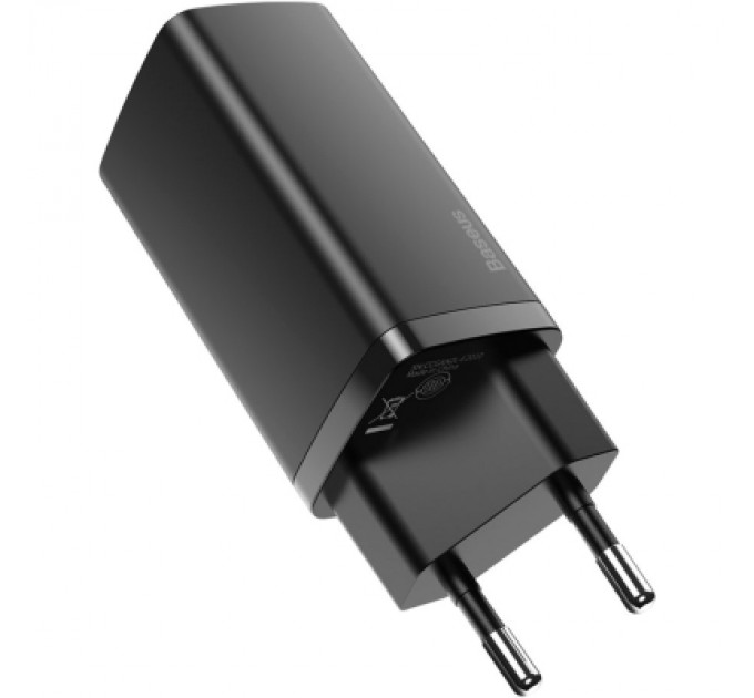 Baseus Зарядний пристрій Baseus 2xUSB 65W GaN (USB-C+USB-A) black (CCGAN2L-B01)