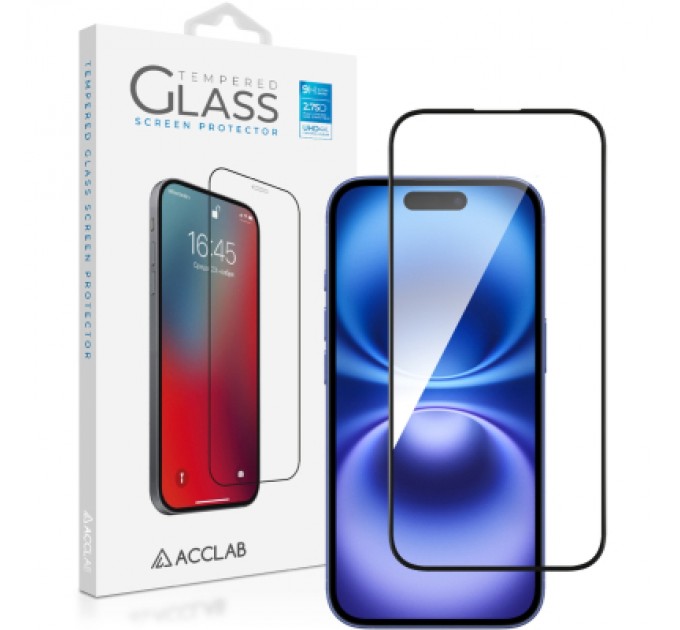 ACCLAB Скло захисне ACCLAB Full Glue Apple iPhone 16 Plus Black (1283126593260)