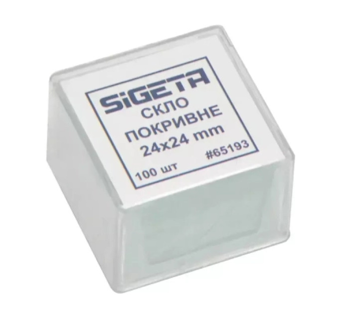 Sigeta Аксесуар до мікроскопів Sigeta Покривне скло 24x24 мм (100 шт) (65193)