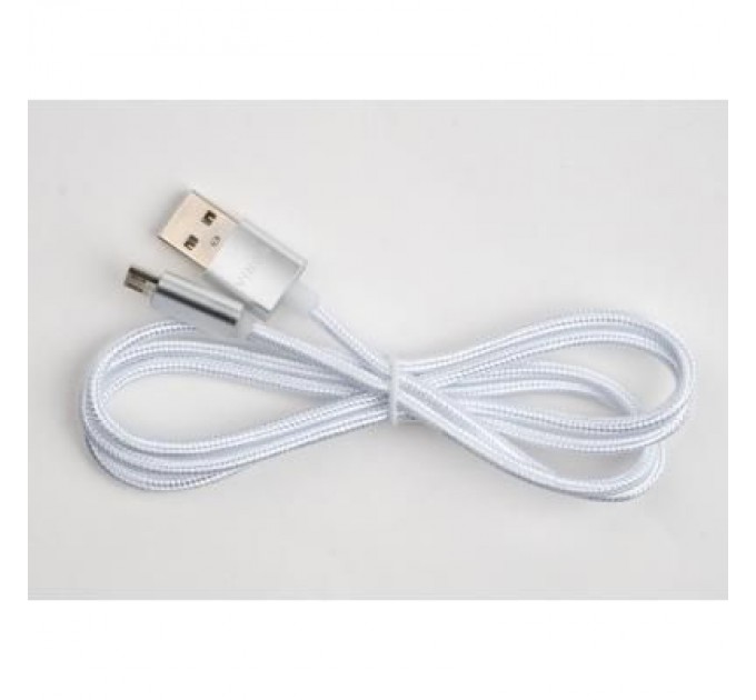 Vinga Дата кабель USB 2.0 AM to Micro 5P 1m LED silver Vinga (VCPDCMLED1S)