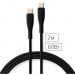 Vinga Дата кабель USB-C to USB-C 2.0m 60W Silicon Black Vinga (VCDCCC262SB)