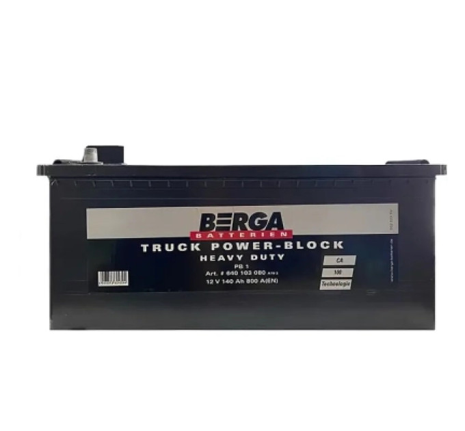 Berga Акумулятор автомобільний Berga Truck Power Block 140Ah бокова(+/-) (800EN) (6401030807502)