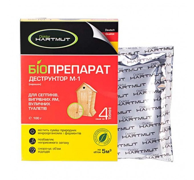 Doktor Hartmut Засіб для дезодорації біотуалетів Doktor Hartmut биопрепарат-деструктор М-1 (4260349572002)