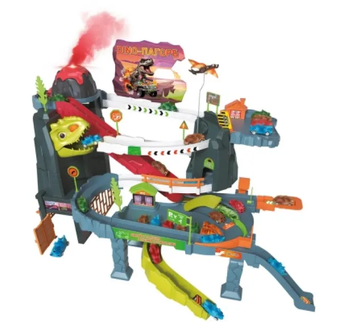 ZIPP Toys Ігровий набір ZIPP Toys Dino автотрек-вулкан електричний, 8 машинок (5505A)