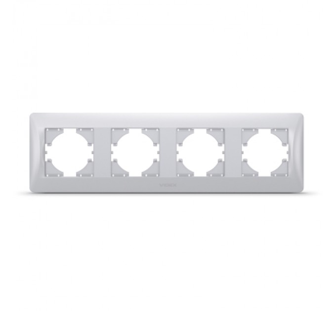 Videx Рамка Videx BINERA срібний шовк 4 поста (VF-BNFR4H-SS)