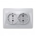 Videx Розетка Videx BINERA 2ая с заземлением серебр (VF-BNSK2G-SS)