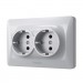Videx Розетка Videx BINERA 2ая с заземлением серебр (VF-BNSK2G-SS)
