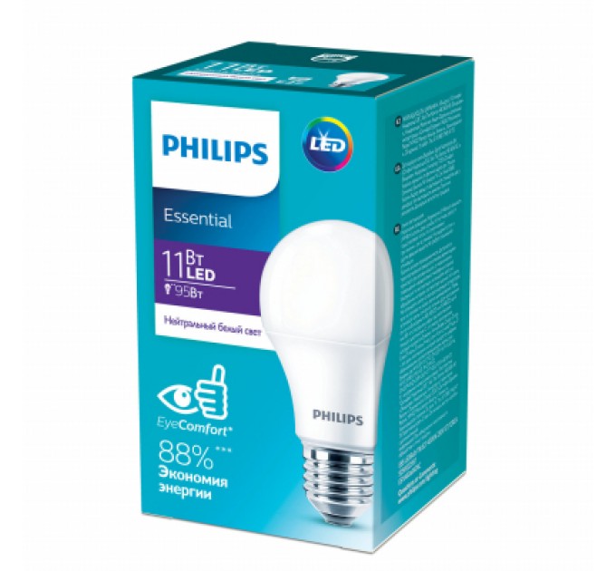 Philips Лампочка Philips ESS LEDBulb 11W 1250lm E27 840 1CT/12RCA (929002299787)
