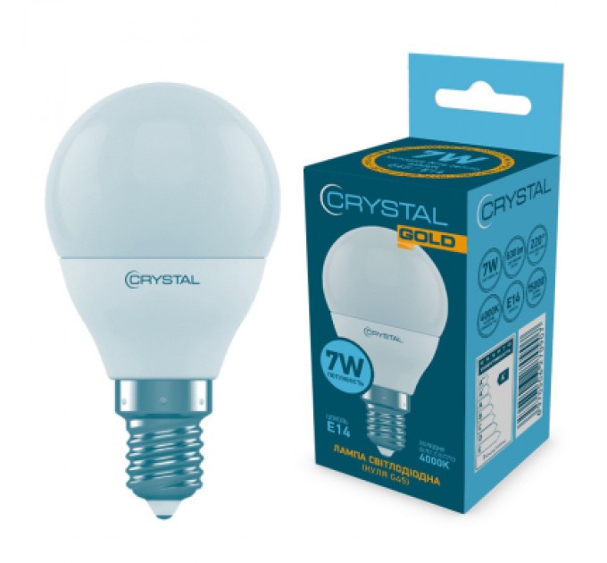 CRYSTAL Лампочка CRYSTAL G45 7W PA Е14 4000K (G45-023)
