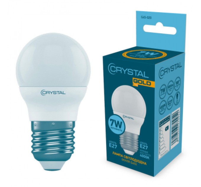 CRYSTAL Лампочка CRYSTAL G45 7W PA Е27 4000K (G45-020)