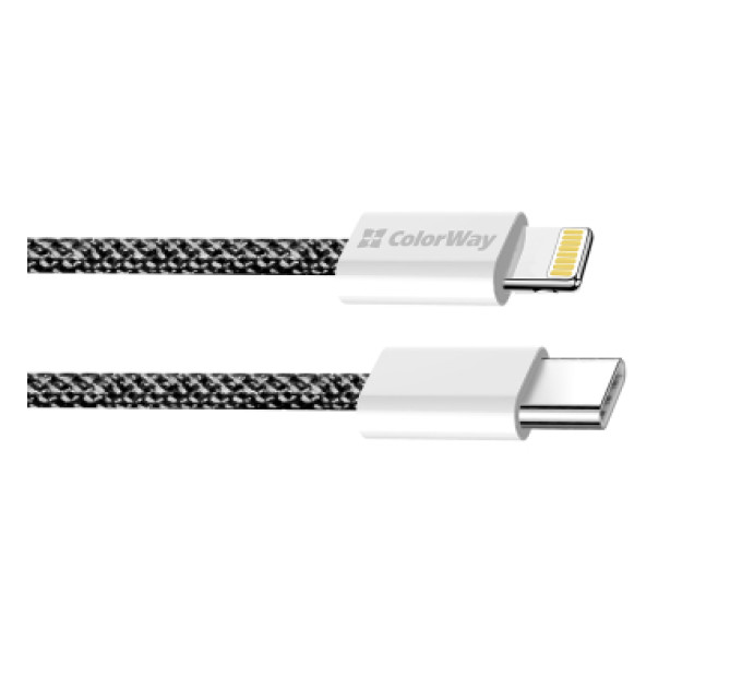 ColorWay Дата кабель USB-C to Lightning 2.0m (PDF Fast Charging 27W) black ColorWay (CW-CBPDCL068-BK)