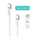 ColorWay Дата кабель USB-C to USB-C 2.0m (braided cotton) (PD Fast Charging 60W) 3.0А grey ColorWay (CW-CBPDCC068-GR)
