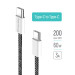 ColorWay Дата кабель USB-C to USB-C 2.0m (braided cotton) (PD Fast Charging 60W) 3.0А black ColorWay (CW-CBPDCC068-BK)