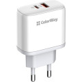 ColorWay Зарядний пристрій ColorWay GaN Mini 25W PD Port PPS USB-C white (CW-CHS052PD-WT)