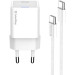 ColorWay Зарядний пристрій ColorWay GaN Mini 25W PD Port PPS USB-C white cable Type-C (CW-CHS052PDC-WT)