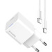 ColorWay Зарядний пристрій ColorWay GaN Mini 25W PD Port PPS USB-C white cable Type-C (CW-CHS052PDC-WT)