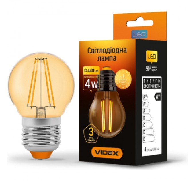 Videx Лампочка Videx LED Filament G45FA 4W E27 2200K бронза (VL-G45FA-04272)