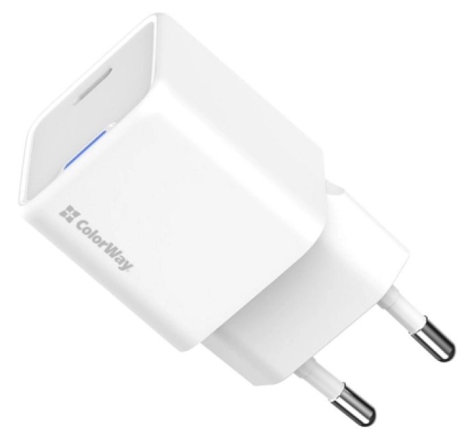 ColorWay Зарядний пристрій ColorWay GaN Mini 30W PD Port PPS USB-C white (CW-CHS054PD-WT)