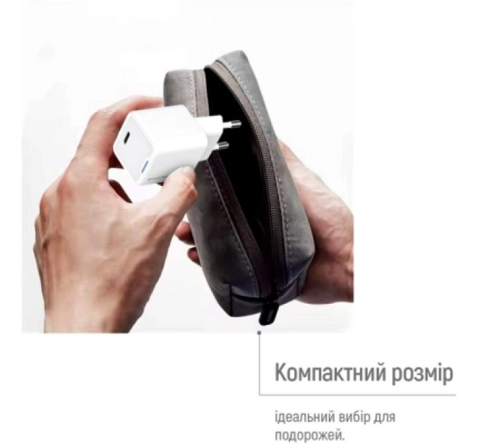 ColorWay Зарядний пристрій ColorWay GaN Mini 30W PD Port PPS USB-C white (CW-CHS054PD-WT)