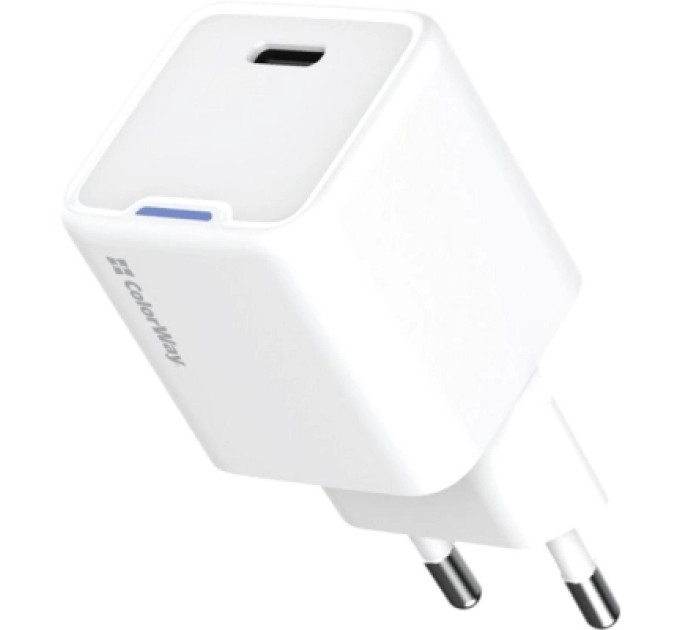 ColorWay Зарядний пристрій ColorWay GaN Mini 30W PD Port PPS USB-C white (CW-CHS054PD-WT)
