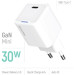 ColorWay Зарядний пристрій ColorWay GaN Mini 30W PD Port PPS USB-C white (CW-CHS054PD-WT)