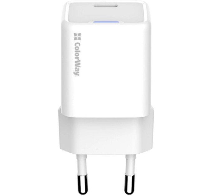 ColorWay Зарядний пристрій ColorWay GaN Mini 30W PD Port PPS USB-C white (CW-CHS054PD-WT)