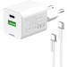 ColorWay Зарядний пристрій ColorWay GaN Mini 35W PD Port PPS USB (Type-C PD + USB QC4.0) cable Type-C (CW-CHS055PDC-WT)