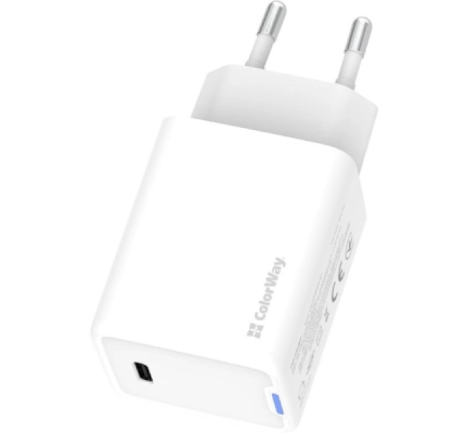 ColorWay Зарядний пристрій ColorWay GaN Mini 45W PD Port PPS USB-C white (CW-CHS057PD-WT)