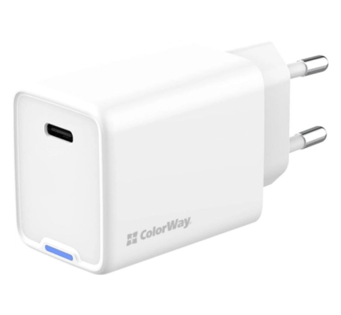 ColorWay Зарядний пристрій ColorWay GaN Mini 45W PD Port PPS USB-C white (CW-CHS057PD-WT)