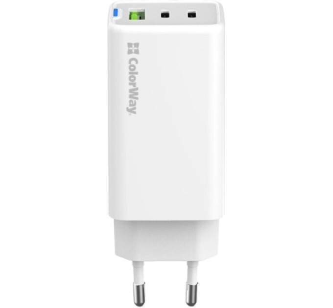 ColorWay Зарядний пристрій ColorWay GaN Mini 65W PD Port PPS USB (USB-2C1A) white (CW-CHS058PD-WT)