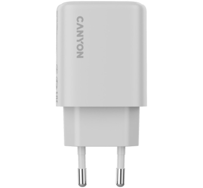 Canyon Зарядний пристрій Canyon OnCharge 200 20W 1xPD 1xQC EU White (CNE-CHA200-21)