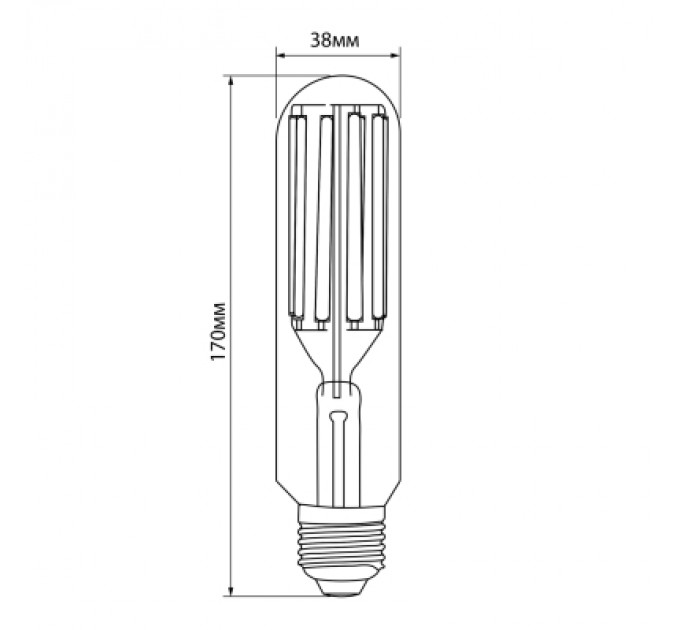 Videx Лампочка Videx LED Filament T38F 24W E27 5000K (VL-T38F-24275)