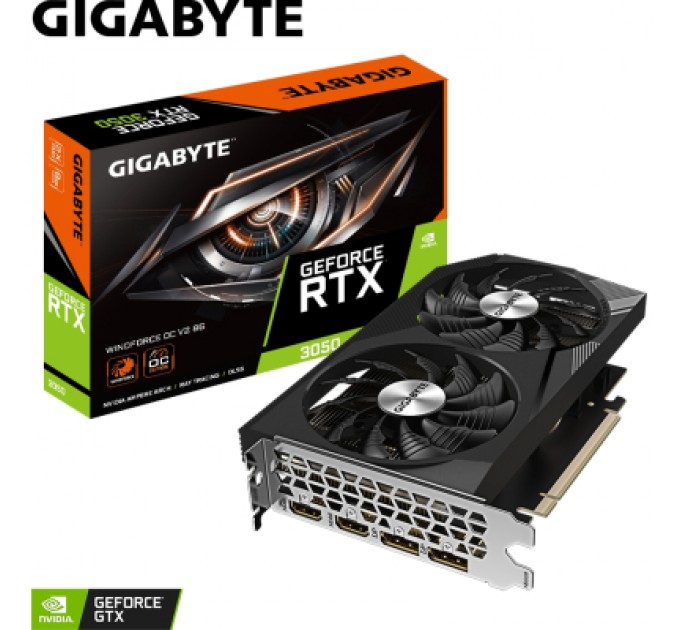 GIGABYTE Відеокарта GIGABYTE GeForce RTX3050 8Gb WINDFORCE OC V2 (GV-N3050WF2OCV2-8GD)