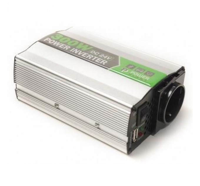 PowerPlant Автомобільний інвертор 24V/220V 300W, USB 5V 1A, HYM300-242 PowerPlant (KD00MS0002)
