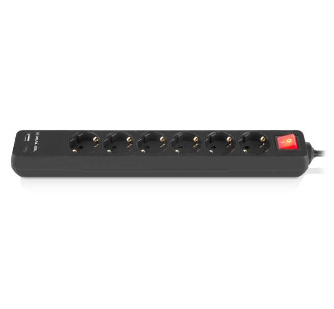 REAL-EL Фільтр живлення REAL-EL RS-Protect 605 3м Black (EL122300041)