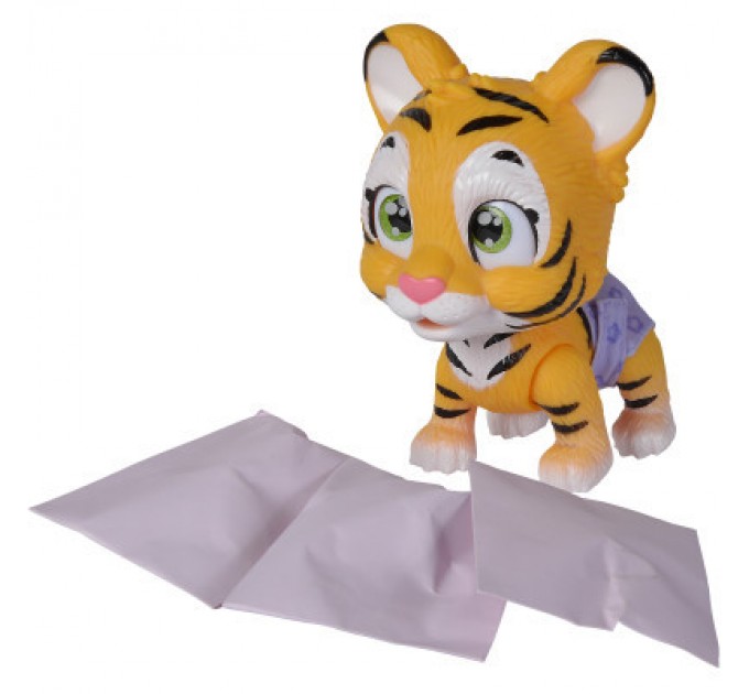 Simba Ігровий набір Simba Pamper Petz Тигреня, що п'є і писає з кольоровою лапкою 3 аксесуарів-сюрпризу (5953575)
