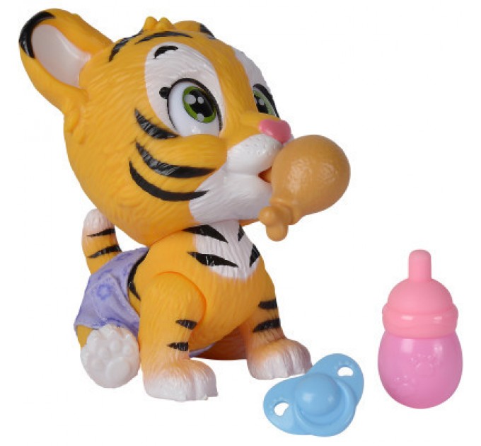 Simba Ігровий набір Simba Pamper Petz Тигреня, що п'є і писає з кольоровою лапкою 3 аксесуарів-сюрпризу (5953575)