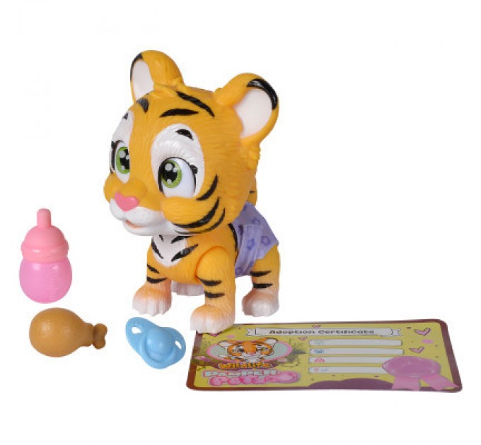 Simba Ігровий набір Simba Pamper Petz Тигреня, що п'є і писає з кольоровою лапкою 3 аксесуарів-сюрпризу (5953575)