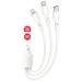 XO Дата кабель USB 2.0 AM to Lightning + Micro 5P + Type-C 1.0m 2.4A XO (CB-23U3)