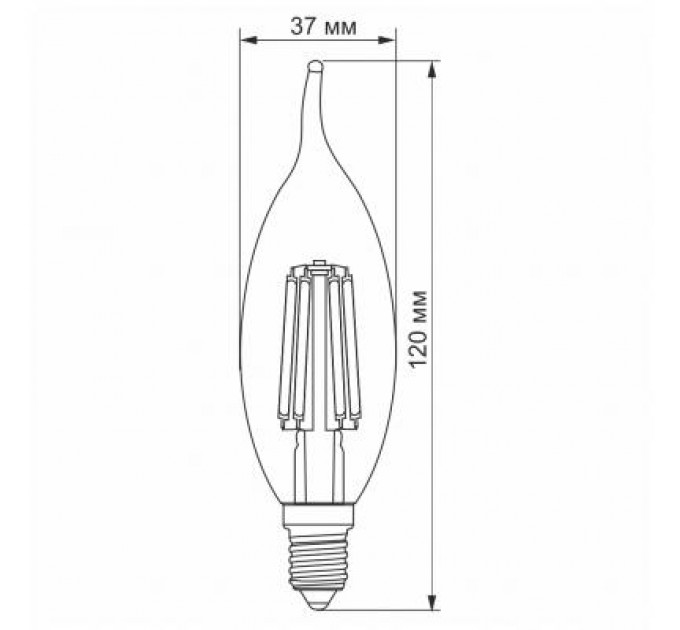 Videx Лампочка Videx Filament C37FtA 6W E14 2200K 220V (VL-C37FtA-06142)