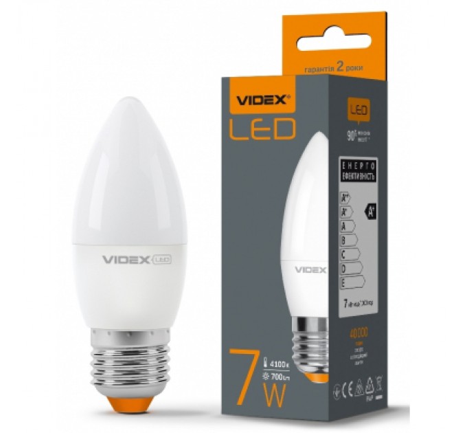 TITANUM Лампочка TITANUM LED C37e 7W E27 4100K (VL-C37e-07274)