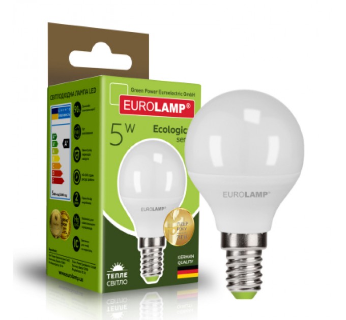 Eurolamp Лампочка Eurolamp LED G45 5W E14 3000K 220V (LED-G45-05143(P))