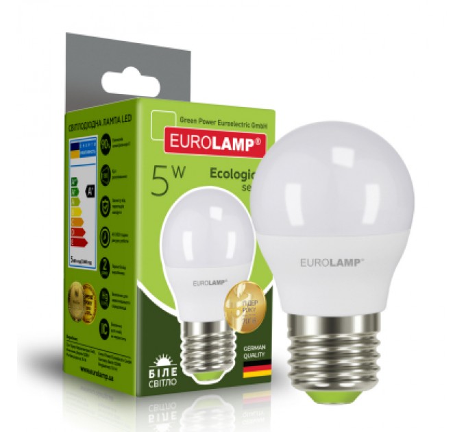 Eurolamp Лампочка Eurolamp LED G45 5W E27 4000K 220V (LED-G45-05274(P))