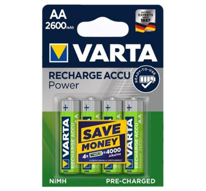 Varta Акумулятор Varta Rechargeable Accu Endless AA/HR06 Ni-MH 2600 mAh BL 4шт