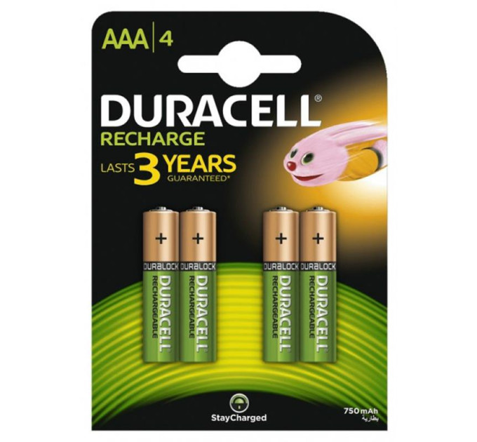 Duracell Акумулятор Duracell Recharge DC2400 Ni-MH AAA/HR03 750 mAh BL 4шт