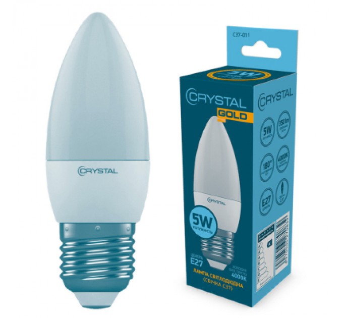 CRYSTAL Лампочка CRYSTAL C37 5W PA Е27 4000K (C37-011)
