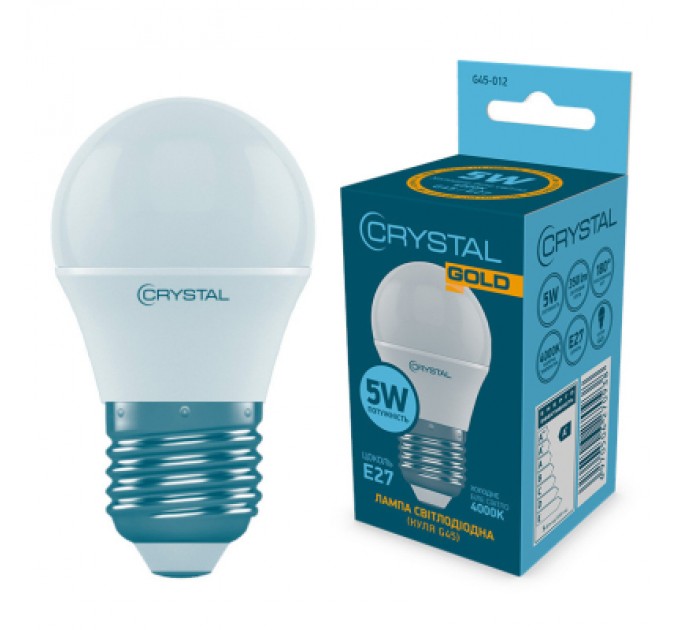 CRYSTAL Лампочка CRYSTAL G45 5W PA Е27 4000K (G45-012)
